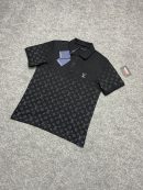 Louis Vuitton Nakış Logo Polo Yaka | Siyah