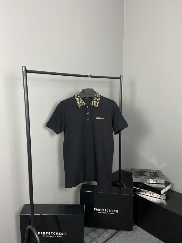 Versace Nakış Logo Polo Yaka | Siyah