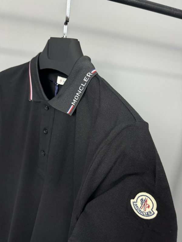 Moncler Şeritli Polo Yaka | Siyah - Image 2