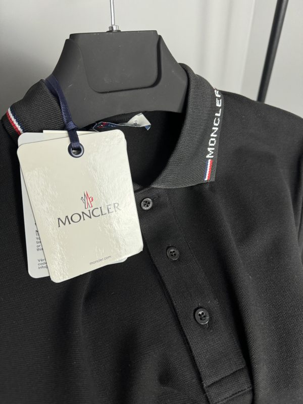 Moncler Şeritli Polo Yaka | Siyah - Image 4