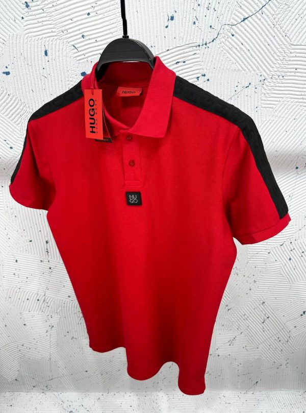 Hugo Boss Şeritli Polo Yaka | Kırmızı