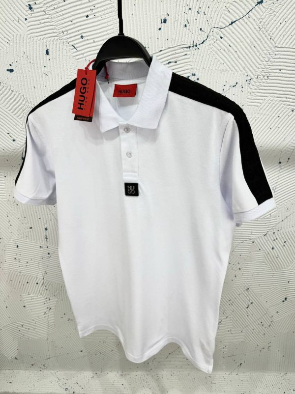 Hugo Boss Şeritli Polo Yaka | Beyaz