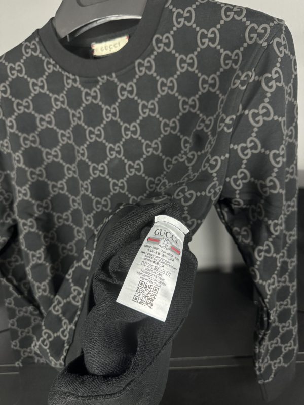 Gucci Monogram Logo Sweatshirt | Siyah - Image 5