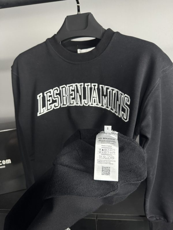 Les Benjamins Nakış Logo Sweatshirt | Siyah - Image 3