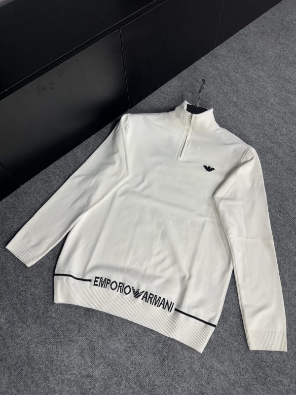 Emporio Armani Nakış Logo Triko | Beyaz - Image 6