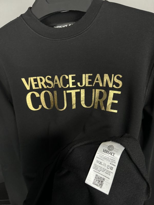 Versace Gold Logo Sweatshirt | Siyah - Image 4