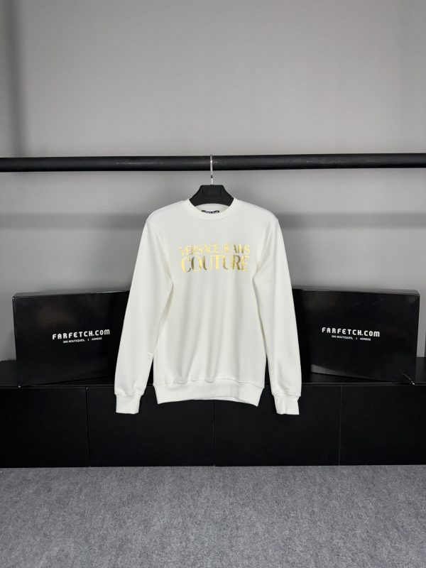 Versace Gold Logo Sweatshirt | Beyaz - Image 2