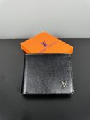 Louis Vuitton Metal Logo Deri Cüzdan | Siyah