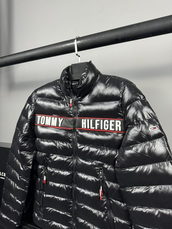 Tommy Hilfiger Parlak Puffer Mont | Siyah - Image 2