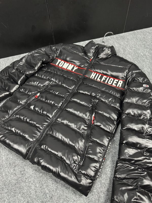 Tommy Hilfiger Parlak Puffer Mont | Siyah - Image 4