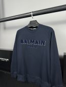 Balmain Kadife Logo Sweatshirt | Lacivert