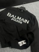 Balmain Nakış Logo Örme Kazak | Siyah