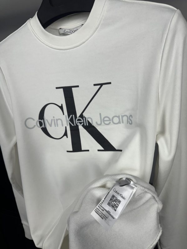 Calvin Klein Logo Sweatshirt | Beyaz - Image 4