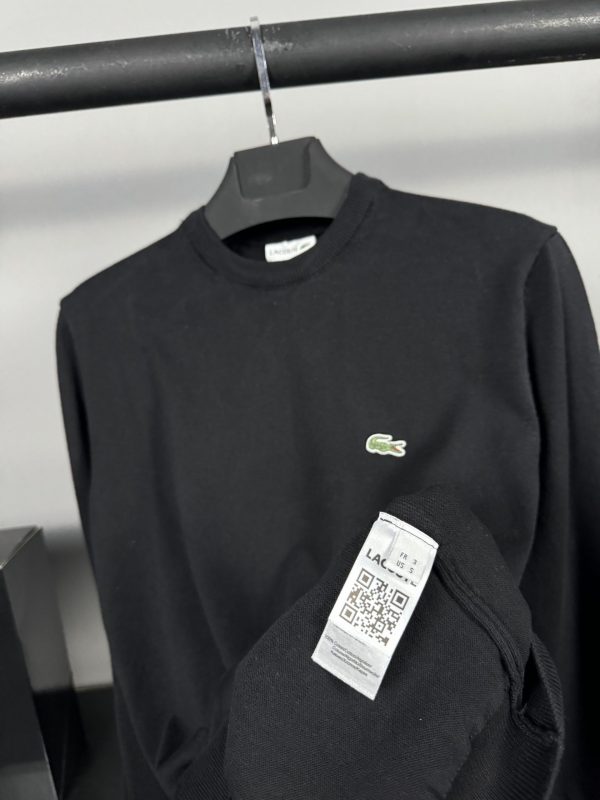 Lacoste Nakış Logo Örme Kazak | Siyah - Image 4