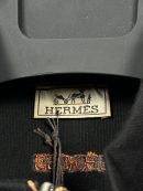 Hermes Nakış Logo Yarım Fermuar | Siyah