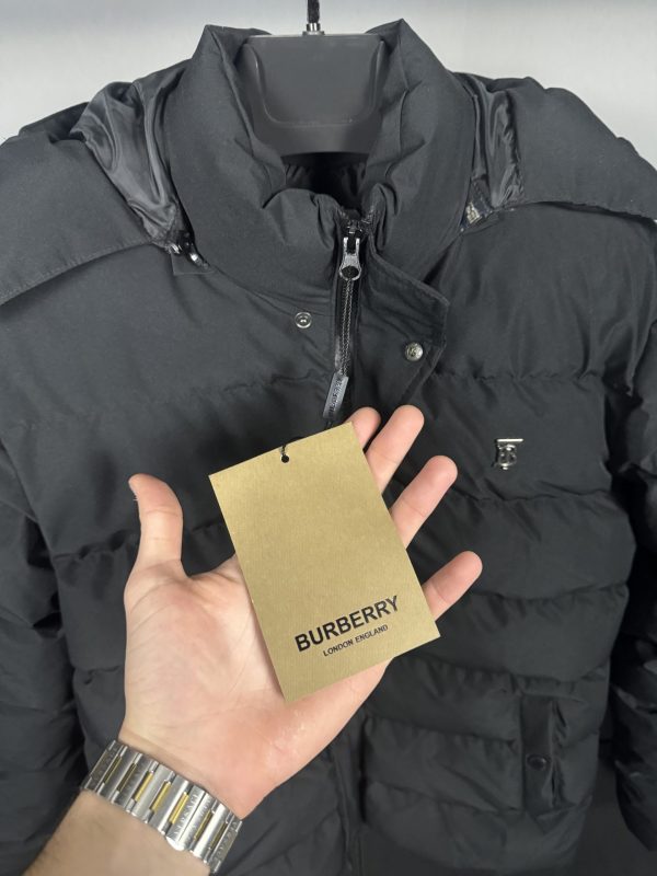 Burberry Metal Logo Puffer Mont | Siyah - Image 5