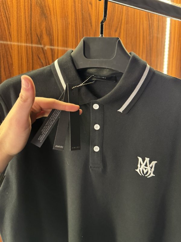 Amiri Nakış Detay Polo Yaka | Siyah - Görsel 5