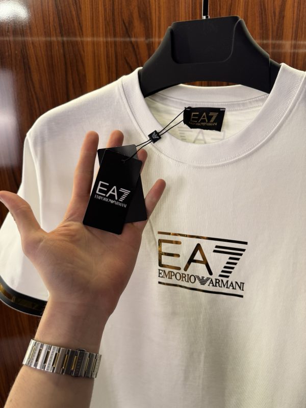 Emporio Armani Gold Logo T-Shirt | Beyaz (ea01) - Görsel 4