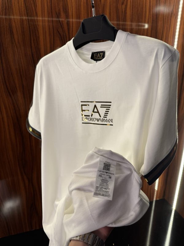 Emporio Armani Gold Logo T-Shirt | Beyaz (ea01) - Görsel 5