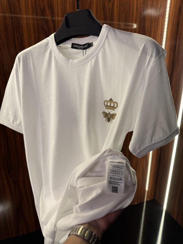 Dolce Gabbana Nakış Logo T-Shirt | Beyaz (dg01) - Görsel 4