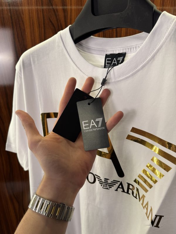 Emporio Armani Gold Logo T-Shirt | Beyaz (ea02) - Görsel 3