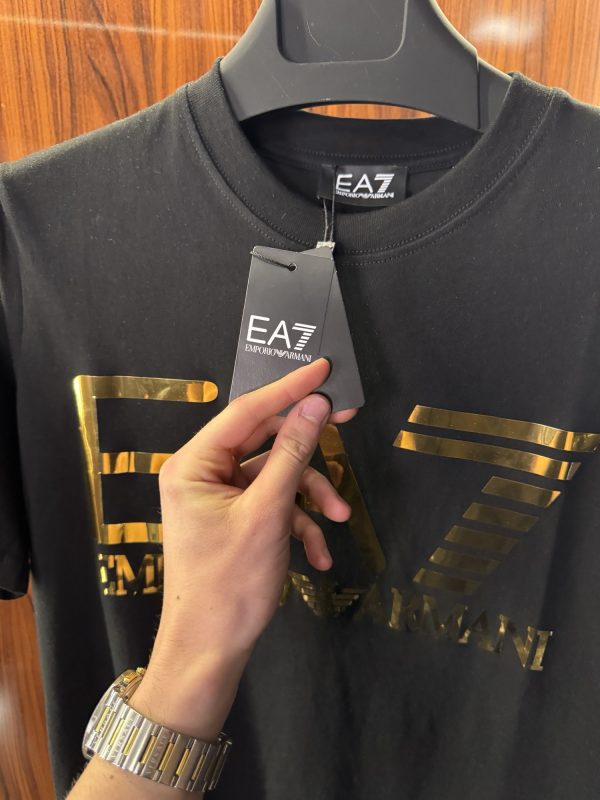 Emporio Armani Gold Logo T-Shirt | Siyah (ea02) - Görsel 3