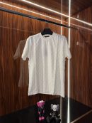Louis Vuitton Kabartma Monogram Baskı T-Shirt | Beyaz (lv07)
