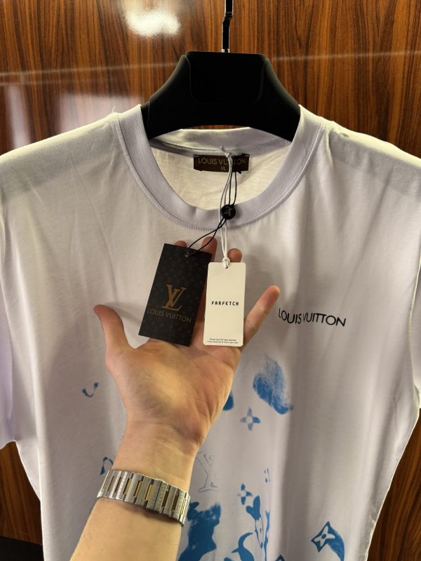 Louis Vuitton Boya Detaylı T-Shirt | Beyaz (lv05) - Görsel 3