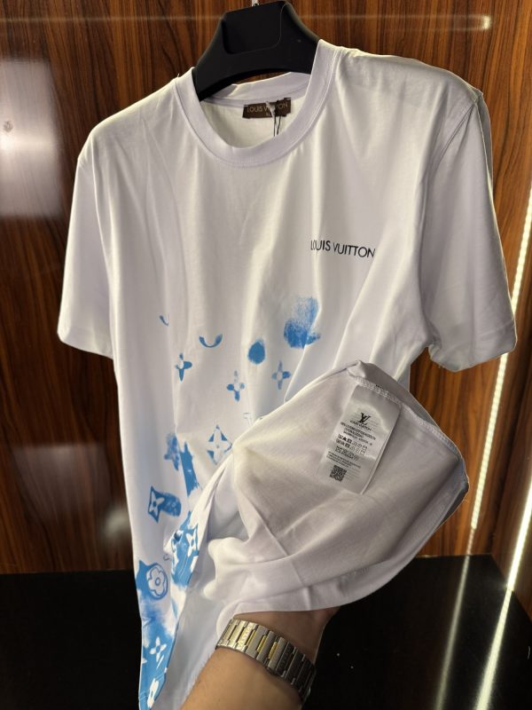 Louis Vuitton Boya Detaylı T-Shirt | Beyaz (lv05) - Görsel 4