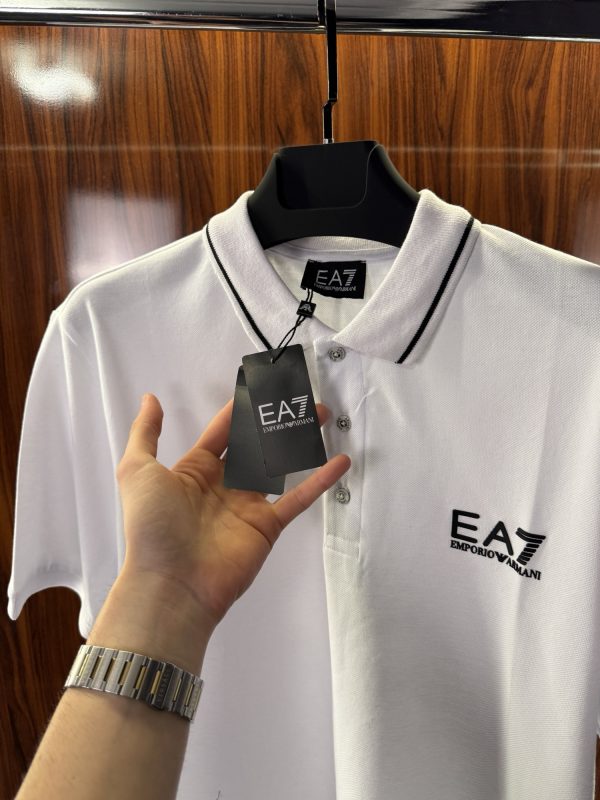 Emporio Armani Slikon Detay Polo Yaka | Beyaz - Görsel 3