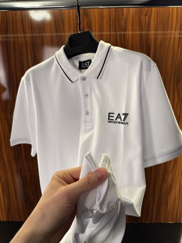 Emporio Armani Slikon Detay Polo Yaka | Beyaz - Görsel 4