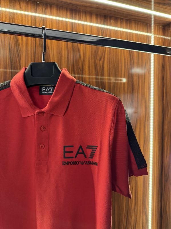 Emporio Armani Şeritli Polo Yaka | Kırmızı - Görsel 2