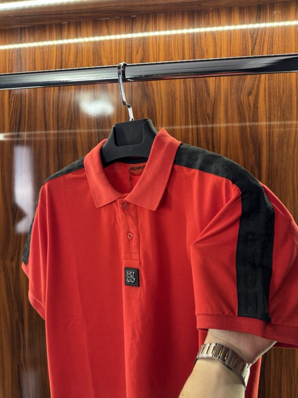 Hugo Boss Omuz Şeritli Polo Yaka | Kırmızı - Görsel 6