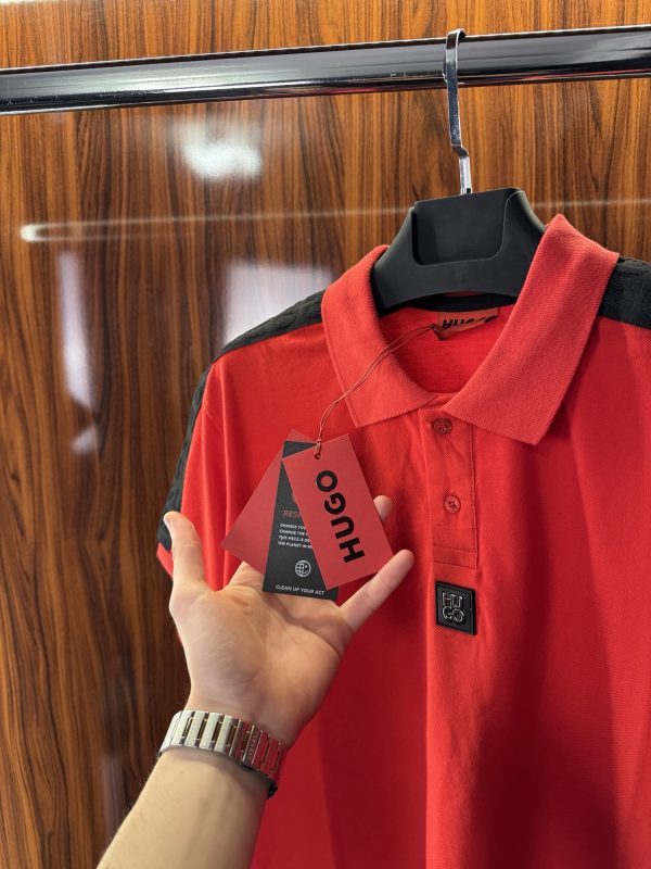 Hugo Boss Omuz Şeritli Polo Yaka | Kırmızı - Görsel 3