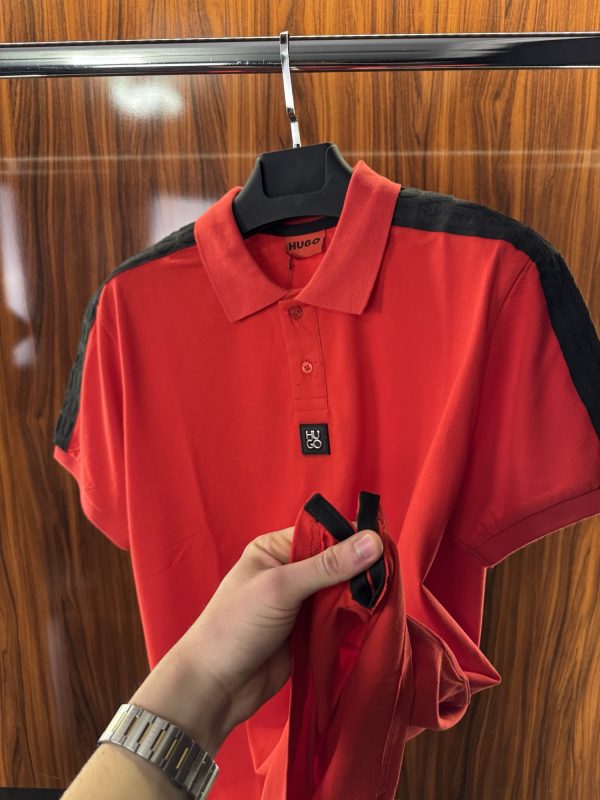 Hugo Boss Omuz Şeritli Polo Yaka | Kırmızı - Görsel 5