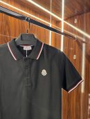 Moncler Şeritli Polo Yaka | Siyah