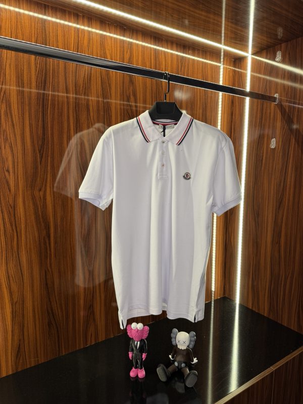 Moncler Şeritli Polo Yaka | Beyaz