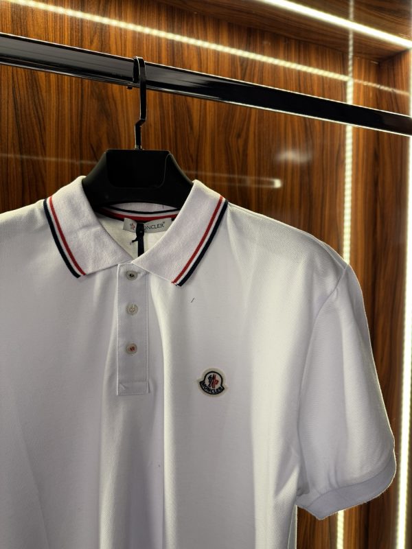 Moncler Şeritli Polo Yaka | Beyaz - Görsel 2