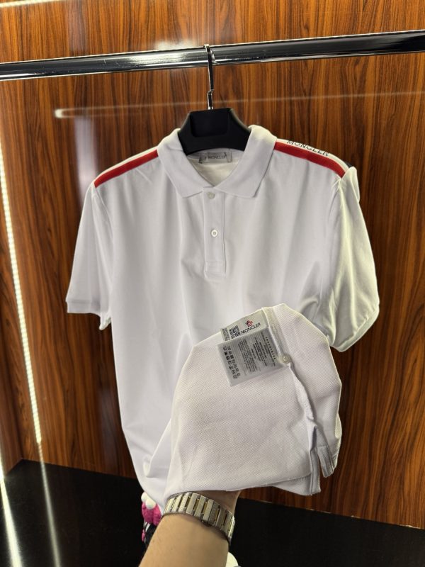 Moncler Omuz Şeritli Polo Yaka | Beyaz - Görsel 3