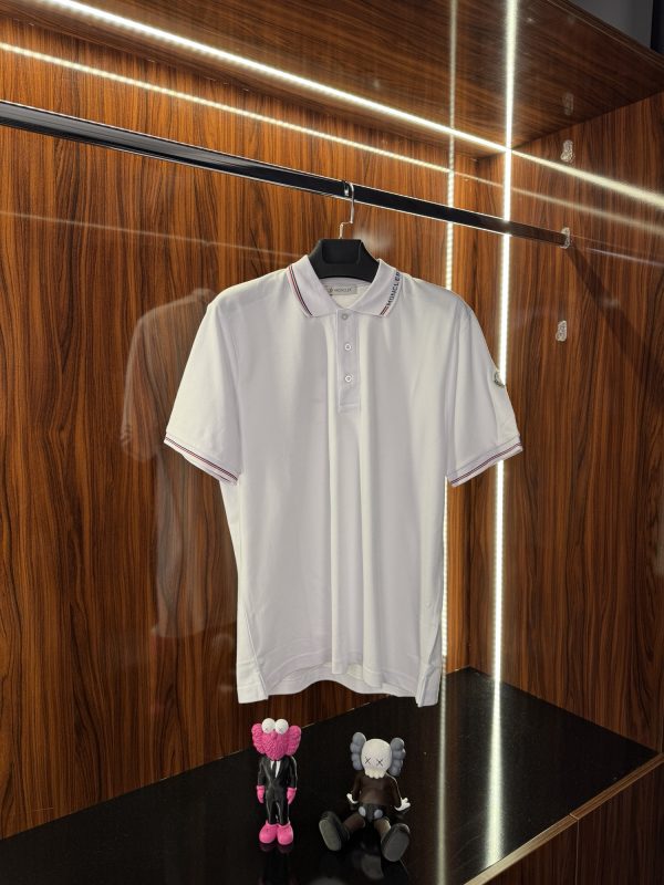 Moncler Şeritli Polo Yaka | Beyaz