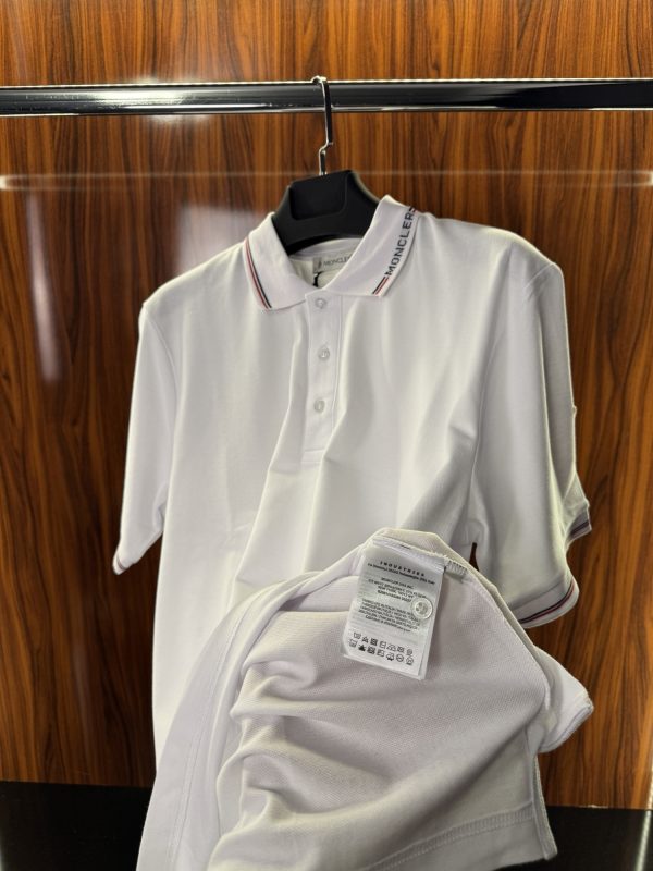 Moncler Şeritli Polo Yaka | Beyaz - Görsel 5