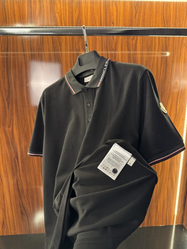 Moncler Şeritli Polo Yaka | Siyah - Görsel 5