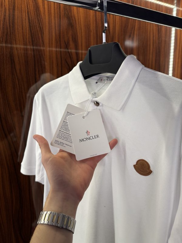 Moncler Deri Logo Polo Yaka | Beyaz - Görsel 3