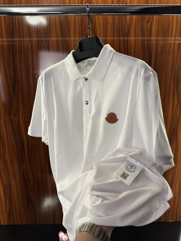 Moncler Deri Logo Polo Yaka | Beyaz - Görsel 4