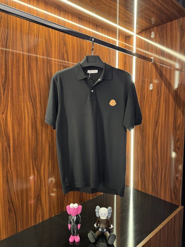 Moncler Deri Logo Polo Yaka | Siyah