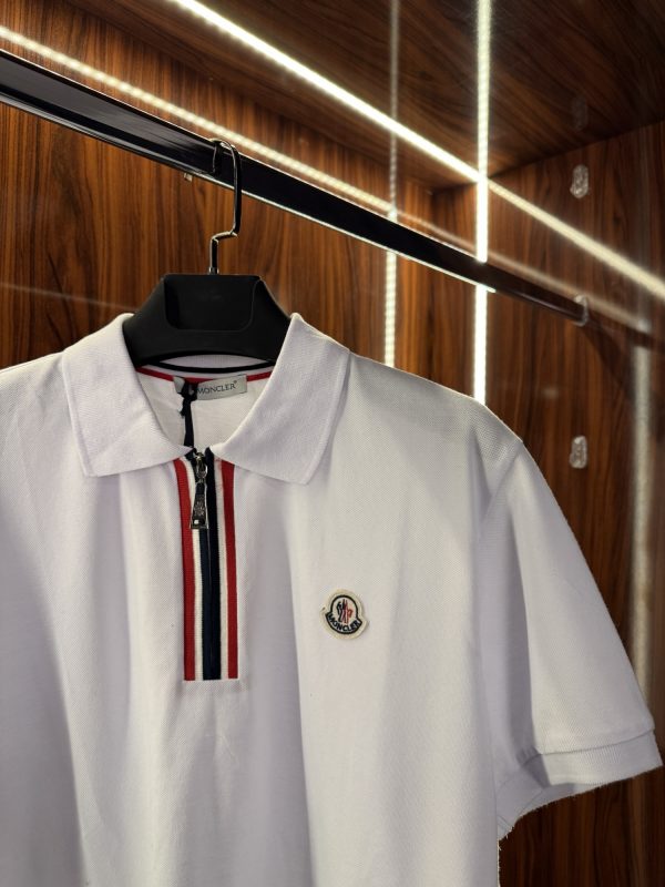 Moncler Fermuar Detay Polo Yaka | Beyaz - Görsel 2