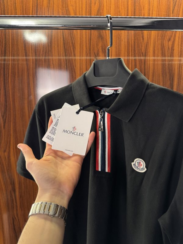 Moncler Fermuar Detay Polo Yaka | Siyah - Görsel 3