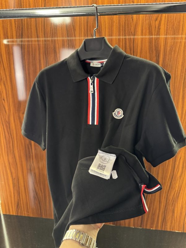 Moncler Fermuar Detay Polo Yaka | Siyah - Görsel 4
