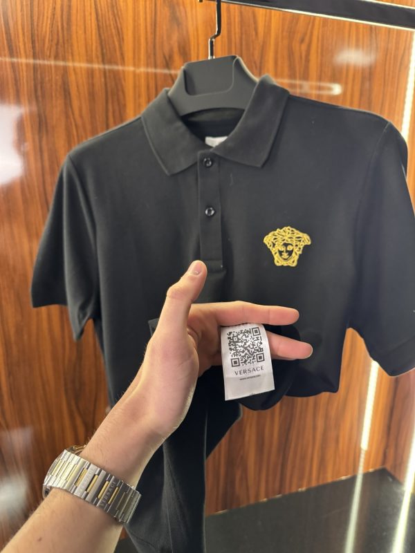 Versace Nakış Logo Polo Yaka | Siyah - Görsel 4