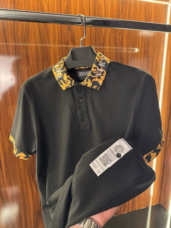 Versace Yaka Detay Polo Yaka | Siyah - Görsel 3